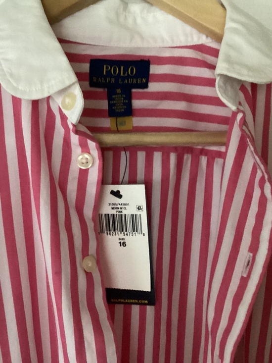 Polo Ralph Lauren Dresses & Skirts - Ralph Lauren pink striped shirt dress. Size kid xl or woman xs